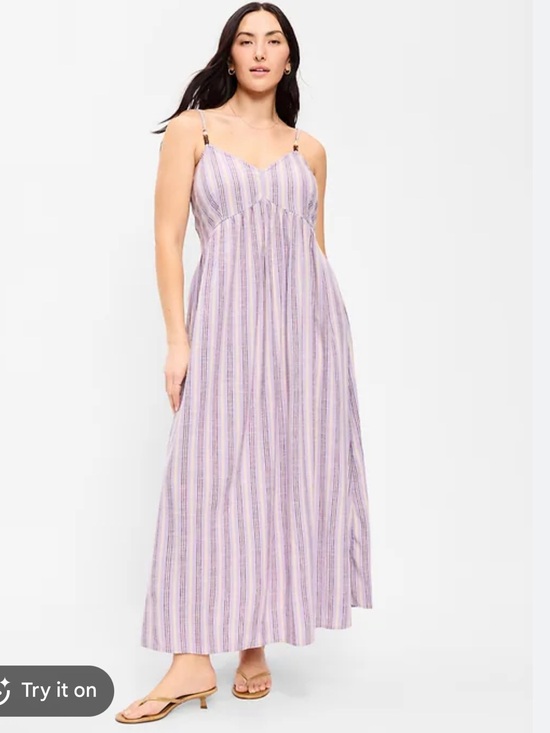 Old Navy Dresses & Skirts - Old Navy Lavender and White Striped Boho Maxi Dress
